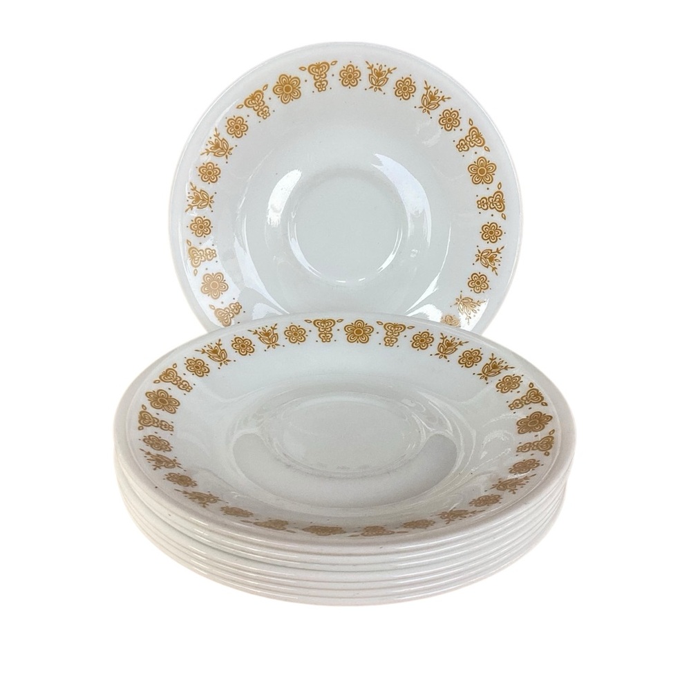 CORELLE | 8 x Saucers Butterfly Gold (No Cups)